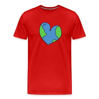 climate change heart climate protection climate earth - Men's Premium Organic T-Shirt - red - Front - Damien (186cm)