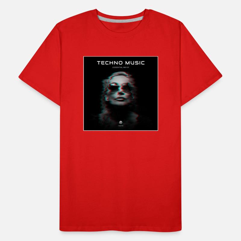 Techno Musik glitch Männer Premium Bio T-Shirt