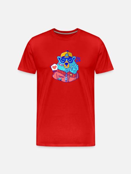 Good mood bear - Men's Premium Organic T-Shirt - red