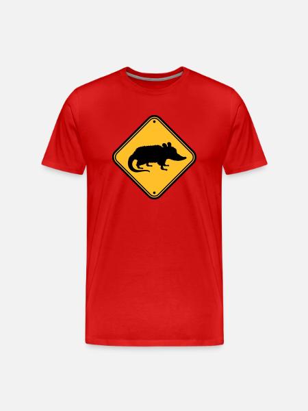 Opossum Danger Shield - Men's Premium Organic T-Shirt - red