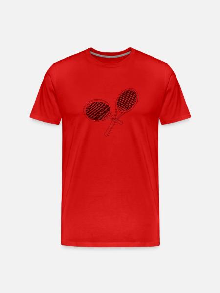 Tennisschläger - Männer Premium Bio T-Shirt - Rot
