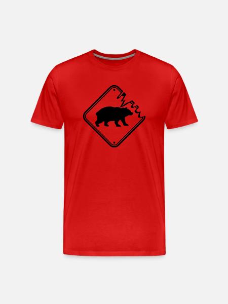 Danger to life Shield Bear - Men's Premium Organic T-Shirt - red