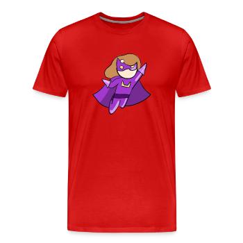 woman superheroine evil villain heroine heroine - Men's Premium Organic T-Shirt - red - Front - Damien (186cm)