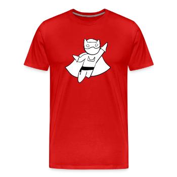 superhero hero evil villain opponent - Men's Premium Organic T-Shirt - red - Front - Damien (186cm)