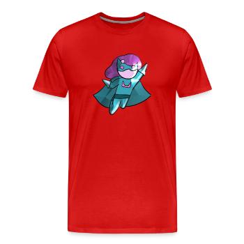 woman superheroine evil villain heroine heroine - Men's Premium Organic T-Shirt - red - Front - Damien (186cm)