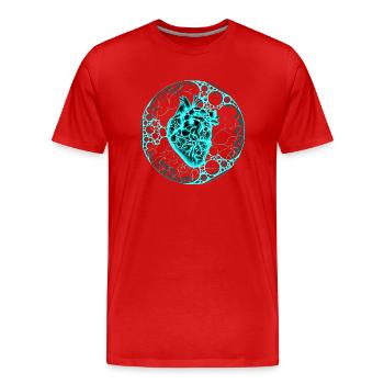Coeur, Sphère, Turquoise - T-shirt bio Premium Homme - rouge - Devant - Damien (186cm)