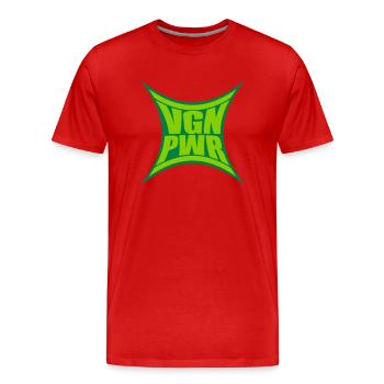 Conception VGN PWR - T-shirt bio Premium Homme - rouge - Devant - Damien (186cm)