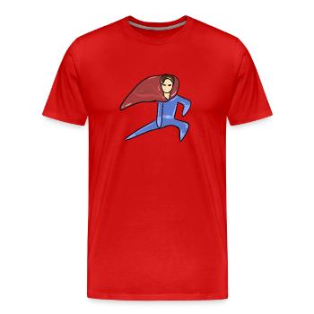 héros super-héros homme sauveur symbole - T-shirt bio Premium Homme - rouge - Devant - Damien (186cm)