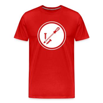 Icône du tournevis - T-shirt bio Premium Homme - rouge - Devant - Damien (186cm)