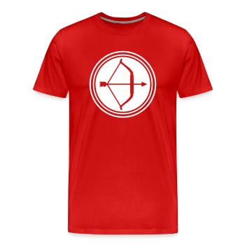 Arc et flèches - T-shirt bio Premium Homme - rouge - Devant - Damien (186cm)