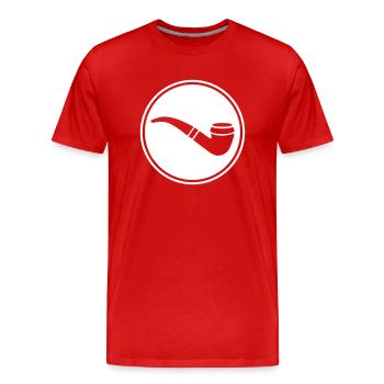 Fumer une pipe - T-shirt bio Premium Homme - rouge - Devant - Damien (186cm)