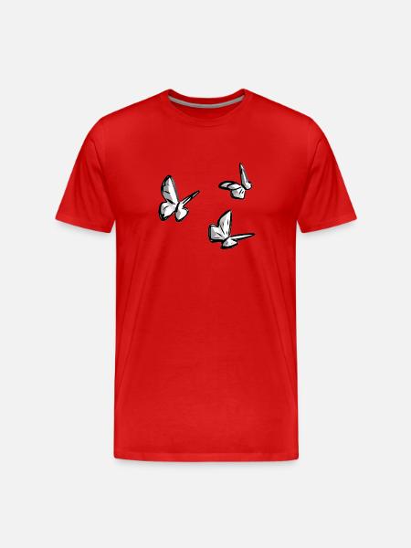 butterfly animals animal symbol - Men's Premium Organic T-Shirt - red