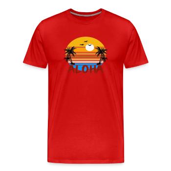 Aloha Été - T-shirt bio Premium Homme - rouge - Devant - Damien (186cm)