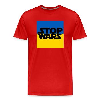 Ukraine - T-shirt bio Premium Homme - rouge - Devant - Damien (186cm)