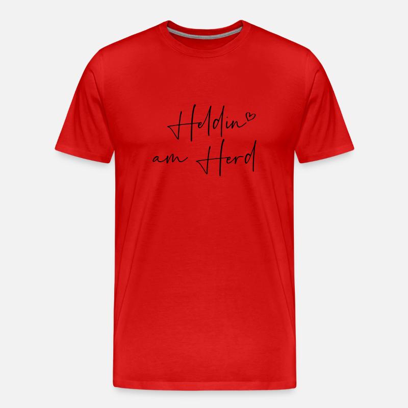 Heldin am Herd - Männer Premium Bio T-Shirt - Rot