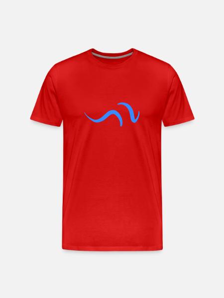 wave water river symbol line - Men's Premium Organic T-Shirt - red