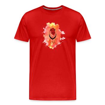 Lion - T-shirt bio Premium Homme - rouge - Devant - Damien (186cm)