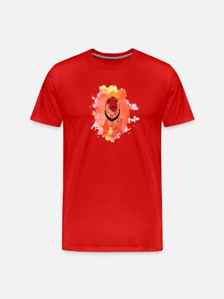 Lion - Men's Premium Organic T-Shirt - red