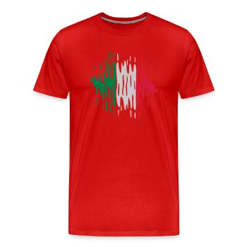 Italien Flagge Wellen - Männer Premium Bio T-Shirt - Rot - Vorne - Damien (186cm)