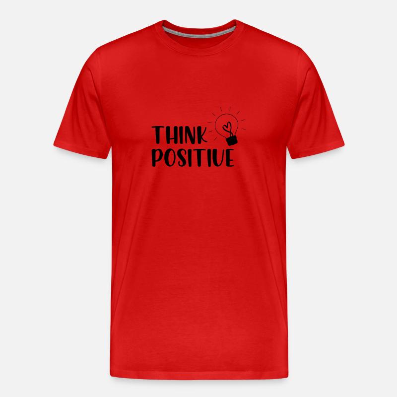 Think positiv - Männer Premium Bio T-Shirt - Rot