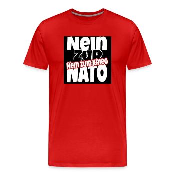 Frieden - Männer Premium Bio T-Shirt - Rot - Vorne - Damien (186cm)