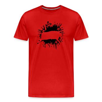Insert text blobs - Men's Premium Organic T-Shirt - red - Front - Damien (186cm)