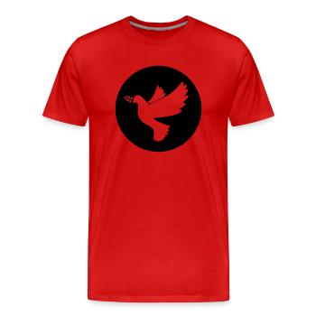Colombe de la Paix - T-shirt bio Premium Homme - rouge - Devant - Damien (186cm)