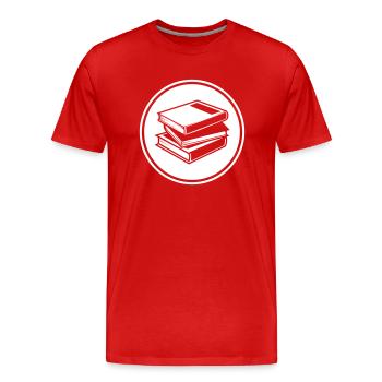 Lire des livres - T-shirt bio Premium Homme - rouge - Devant - Damien (186cm)