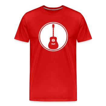 Gitarre Akustik - Männer Premium Bio T-Shirt - Rot - Vorne - Damien (186cm)