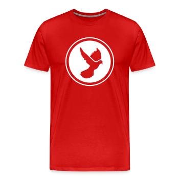 Symbole de la colombe - T-shirt bio Premium Homme - rouge - Devant - Damien (186cm)