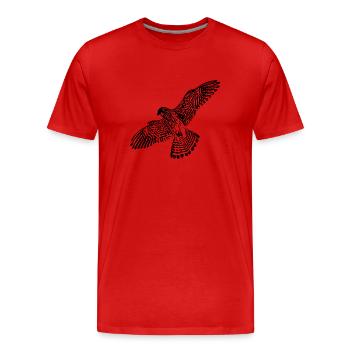 Falcon en vol - T-shirt bio Premium Homme - rouge - Devant - Damien (186cm)