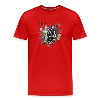 Graffitti - Männer Premium Bio T-Shirt - Rot - Vorne - Damien (186cm)