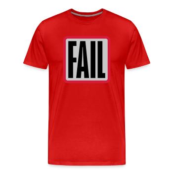Button Fail Logo - Men's Premium Organic T-Shirt - red - Front - Damien (186cm)