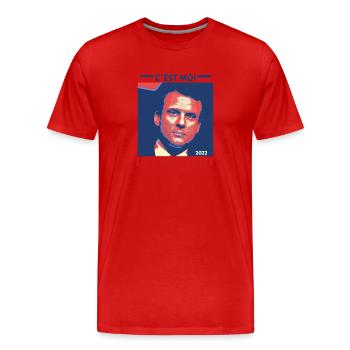 Emmanuel Macron le président présidentielle 2022 - T-shirt bio Premium Homme - rouge - Devant - Damien (186cm)