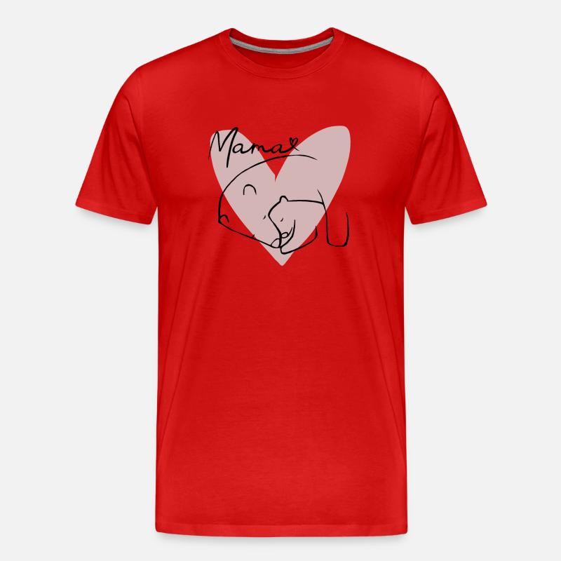 Mama-Bär - Männer Premium Bio T-Shirt - Rot
