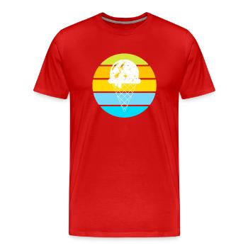 Retro Ice Cream Blue - Männer Premium Bio T-Shirt - Rot - Vorne - Damien (186cm)