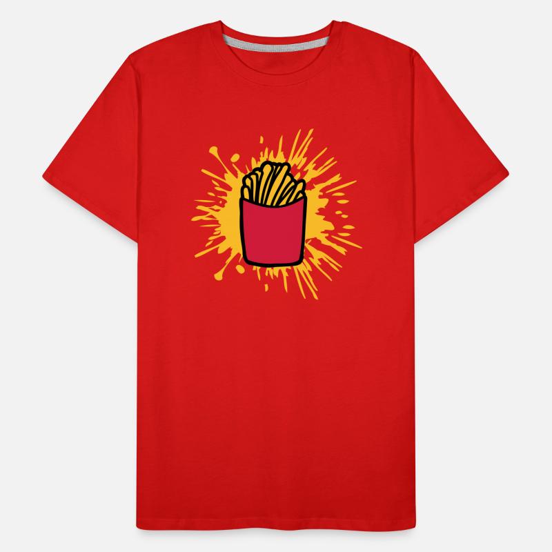Éclaboussures de couleur Français frites T-shirt bio Premium Homme