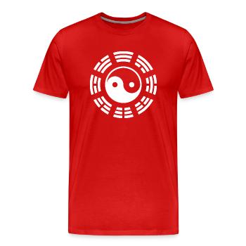 Bagua Circular - Men's Premium Organic T-Shirt - red - Front - Damien (186cm)
