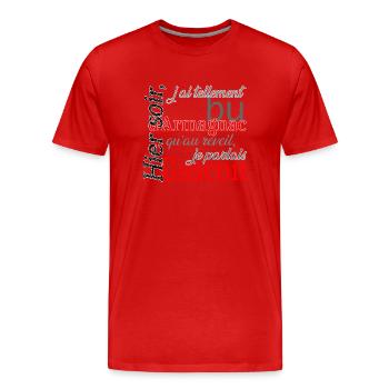 Fan d'armagnac - T-shirt bio Premium Homme - rouge - Devant - Damien (186cm)