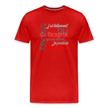 Fan de sangria - T-shirt bio Premium Homme - rouge - Devant - Damien (186cm)