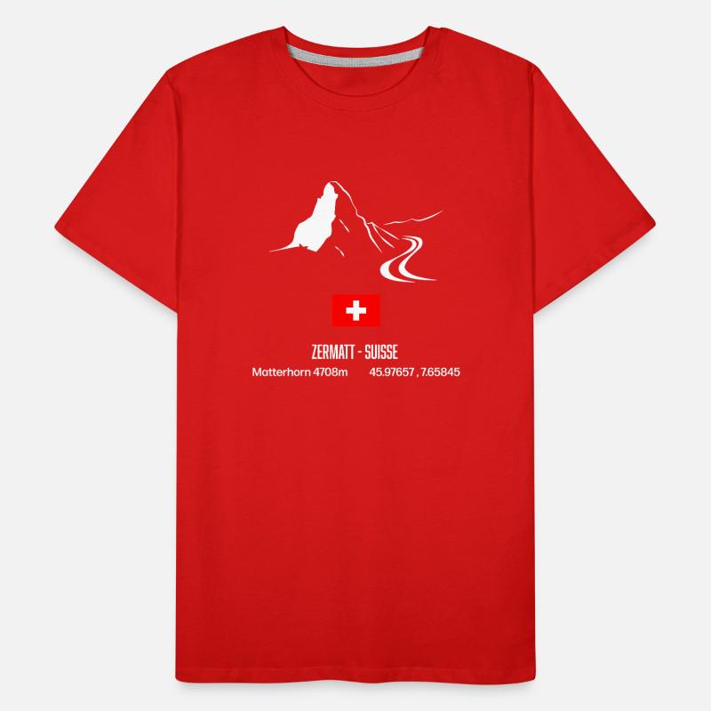 Zermatt Ski T-shirt bio Premium Homme