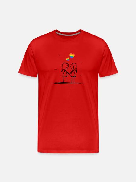 lesbian lovers - Men's Premium Organic T-Shirt - red