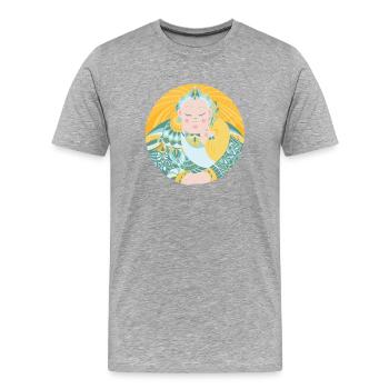 Fête des Mères - T-shirt bio Premium Homme - gris chiné - Devant - Damien (186cm)