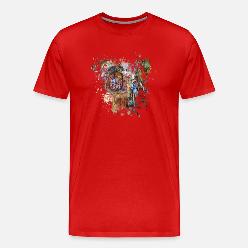 Graffiti-Spray - Männer Premium Bio T-Shirt - Rot