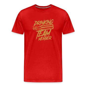 Drinking Team Member Beer Bottle - Men's Premium Organic T-Shirt - red - Front - Damien (186cm)