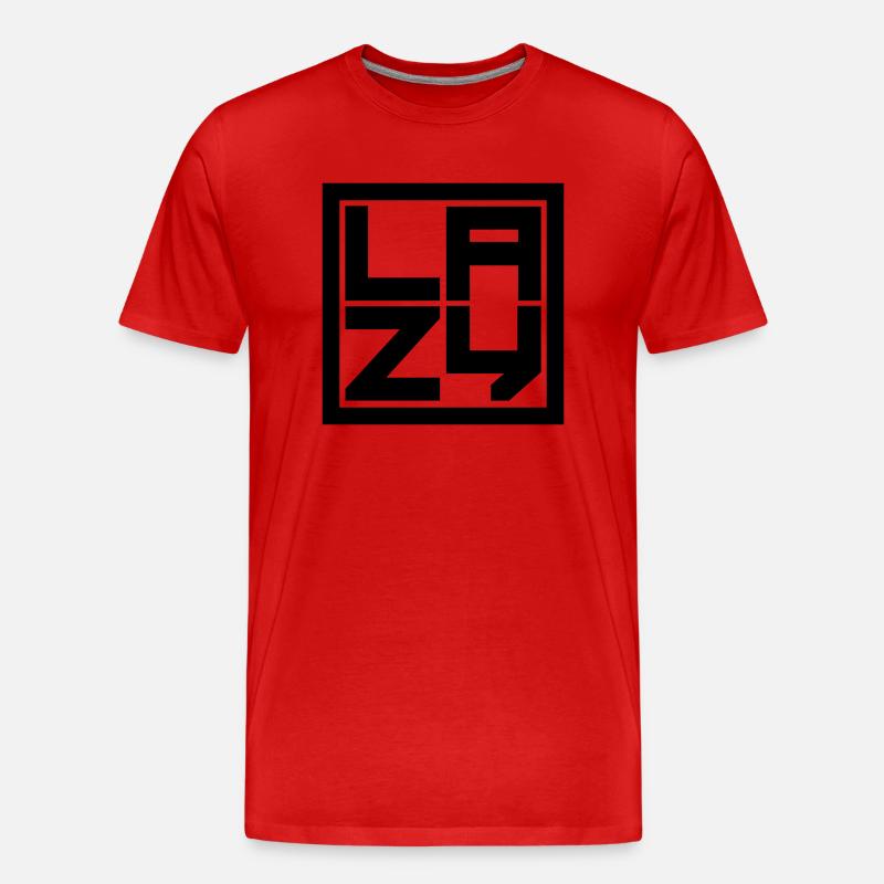 Schild Lazy Viereck - Männer Premium Bio T-Shirt - Rot
