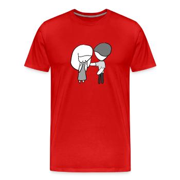 le confort aide les gens à faire confiance à la cohésion - T-shirt bio Premium Homme - rouge - Devant - Damien (186cm)