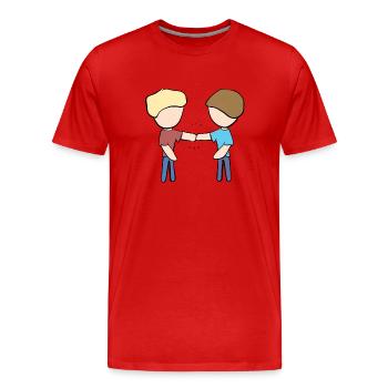 Kumpels Freunde Freundschaft Zusammenhalt - Männer Premium Bio T-Shirt - Rot - Vorne - Damien (186cm)