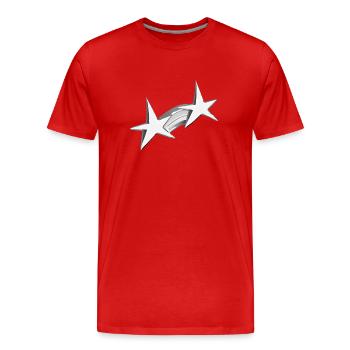 étoile arc-en-ciel étoiles symbole gris - T-shirt bio Premium Homme - rouge - Devant - Damien (186cm)