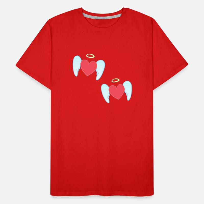 Angel pattern protector hearts Men's Premium Organic T-Shirt